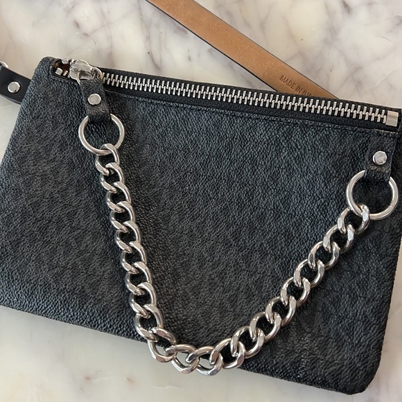 *Michael Kors, charcoal and black print belt bag main image 5
